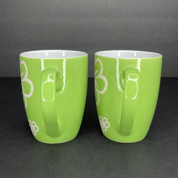 Green Floral Etch Design Mug - Picture 2 of 2